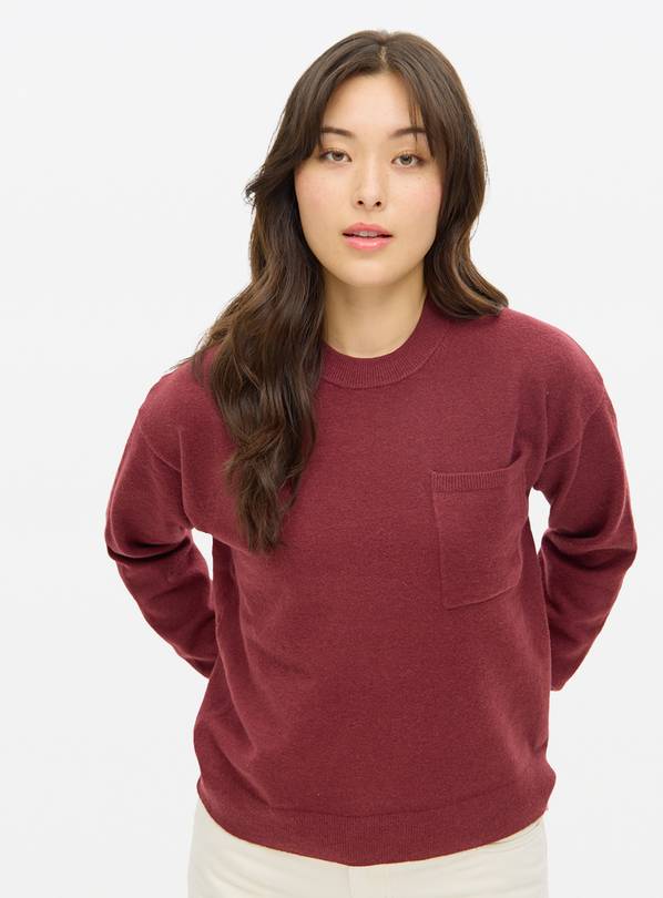 Dark Red Soft Touch Pocket Jumper  24